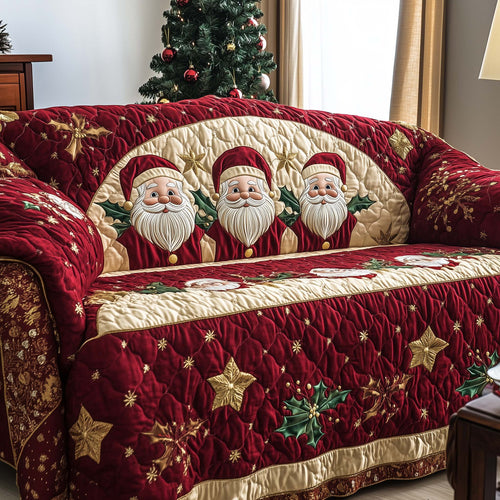 Festive Santa Joy Quilted Sofa Cover GFTOHD12340
