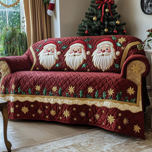 Festive Santa Joy Quilted Sofa Cover GFTOHD12341