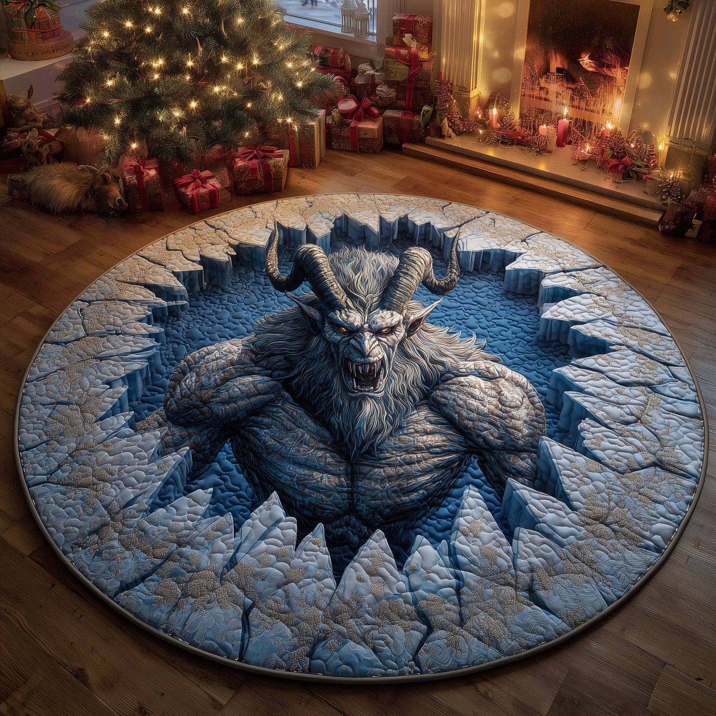 Krampus Quilted Round Mat GFTOHD12344