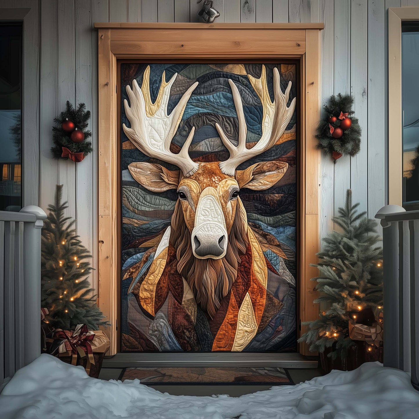 Mountain Moose Spirit Quilted Door Cover GFTOHD12368