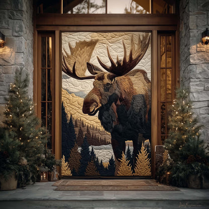 Mountain Moose Spirit Quilted Door Cover GFTOHD12369
