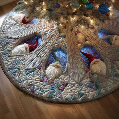 Christmas Gnomes Quilted Tree Skirt GFTOHD12380