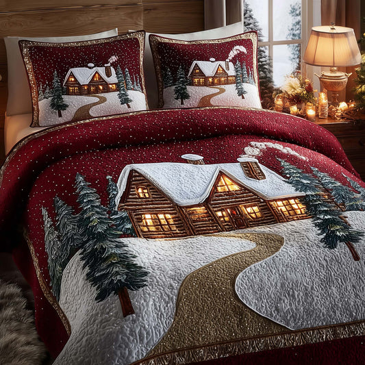 Peaceful Snow Cabin Duvet Cover Set GFTOHD12384