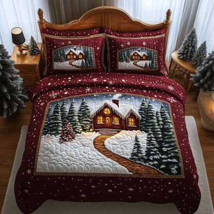Peaceful Snow Cabin Duvet Cover Set GFTOHD12385