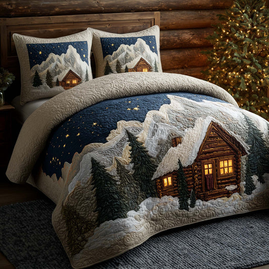 Peaceful Snow Cabin Duvet Cover Set GFTOHD12394