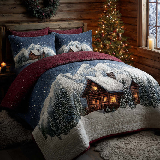 Peaceful Snow Cabin Duvet Cover Set GFTOHD12395