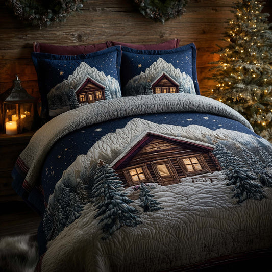 Peaceful Snow Cabin Duvet Cover Set GFTOHD12396