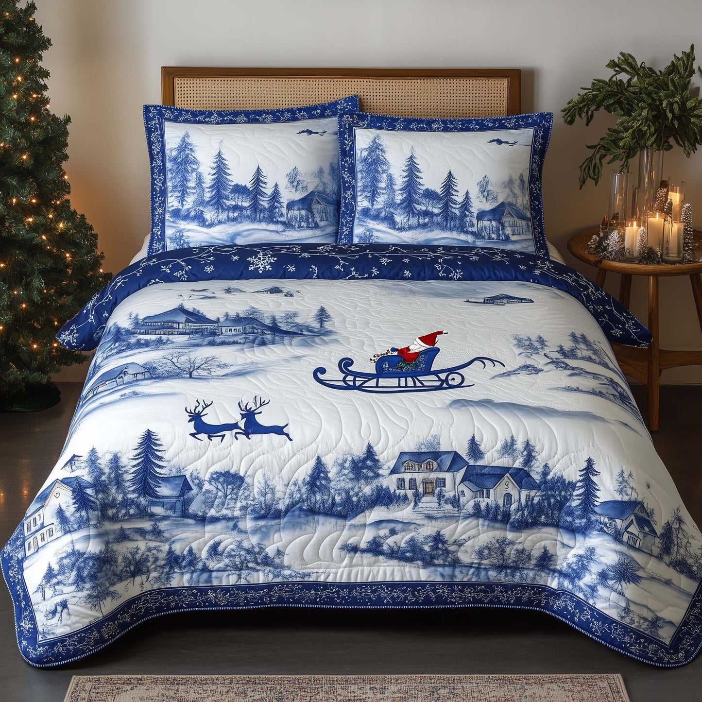 Festive Winter Chinoiserie Duvet Cover Set GFTOHD12398