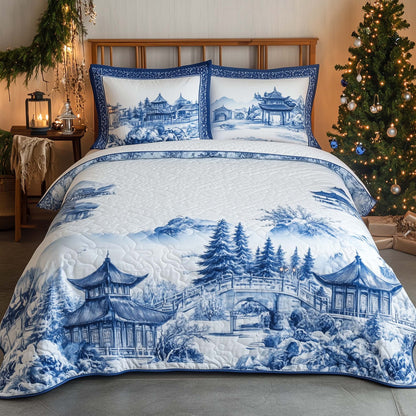 Festive Winter Chinoiserie Duvet Cover Set GFTOHD12399