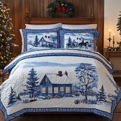 Festive Winter Chinoiserie Duvet Cover Set GFTOHD12401
