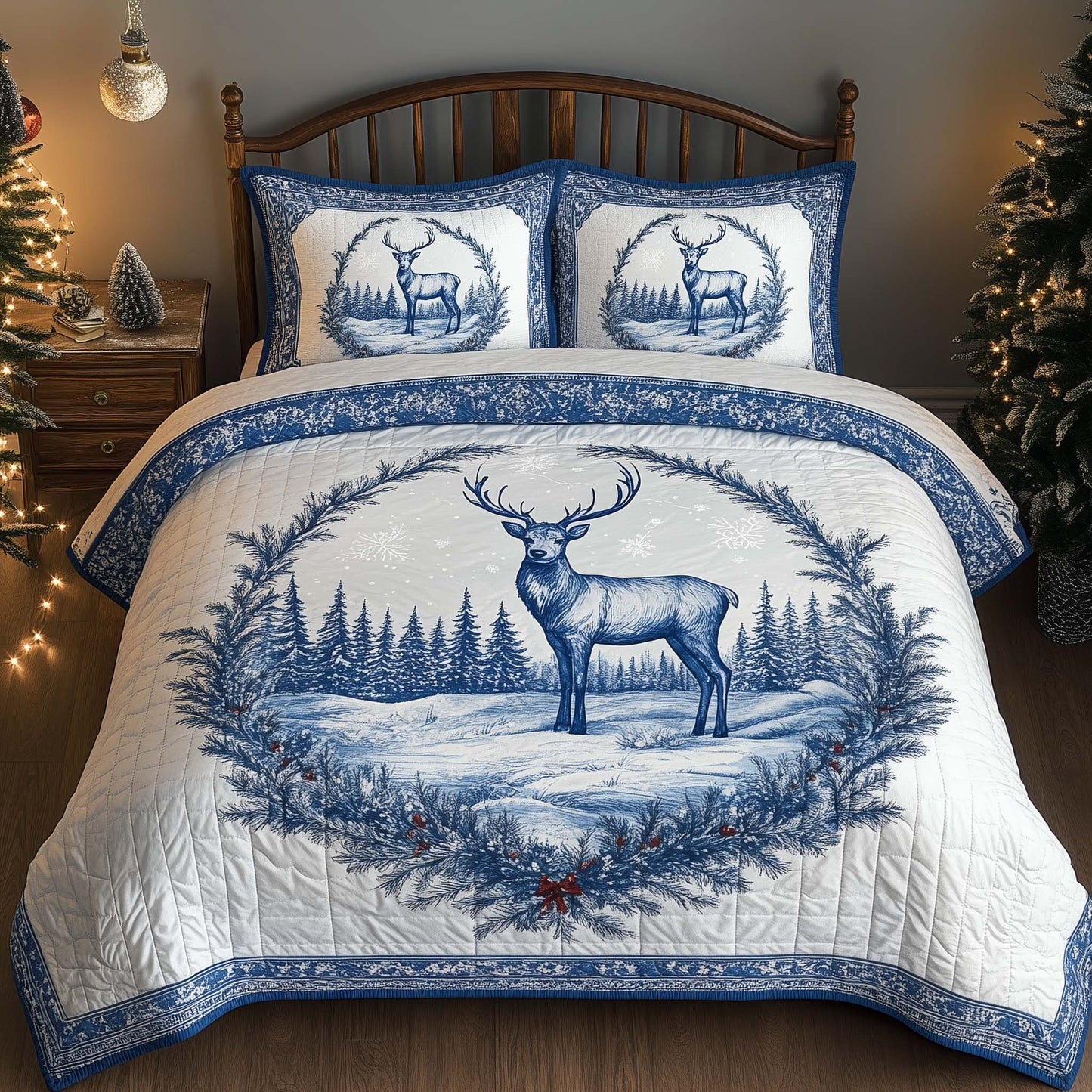 Festive Winter Chinoiserie Duvet Cover Set GFTOHD12402