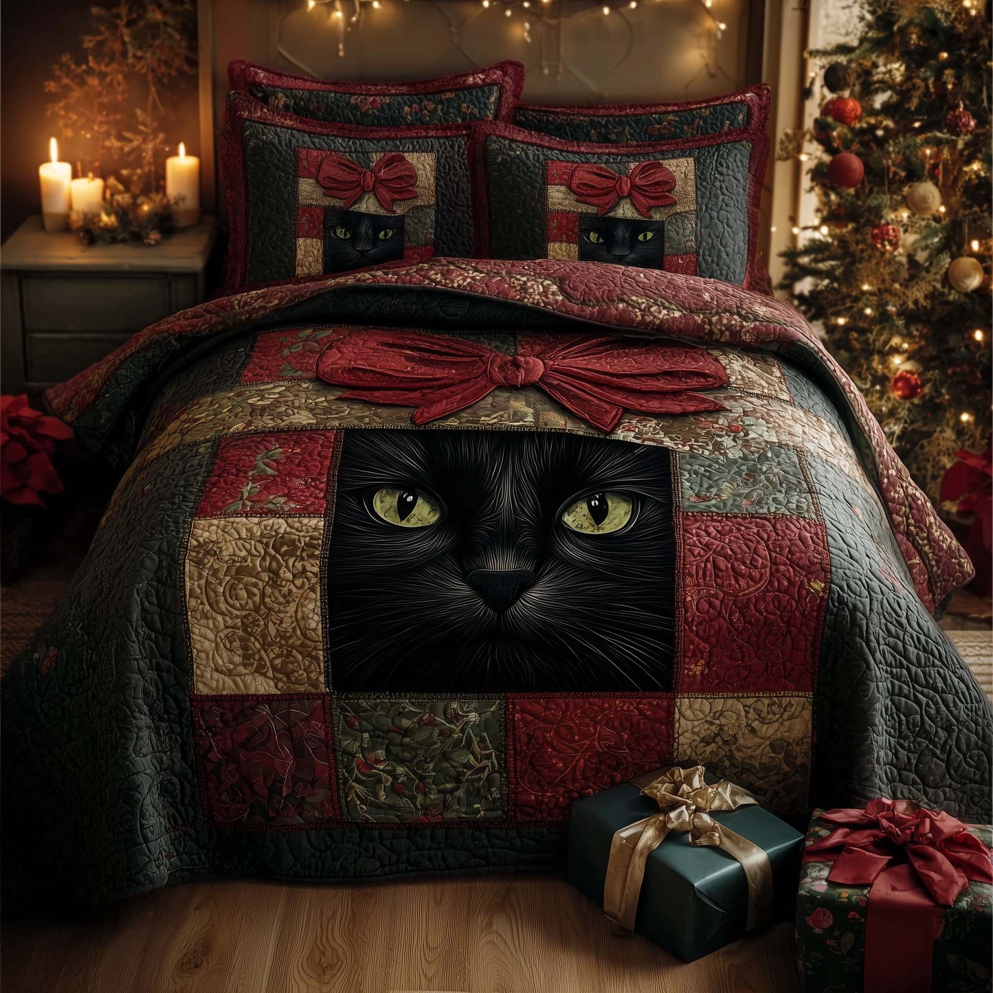 Christmas Cat Charm Duvet Cover Set GFTOHD12409