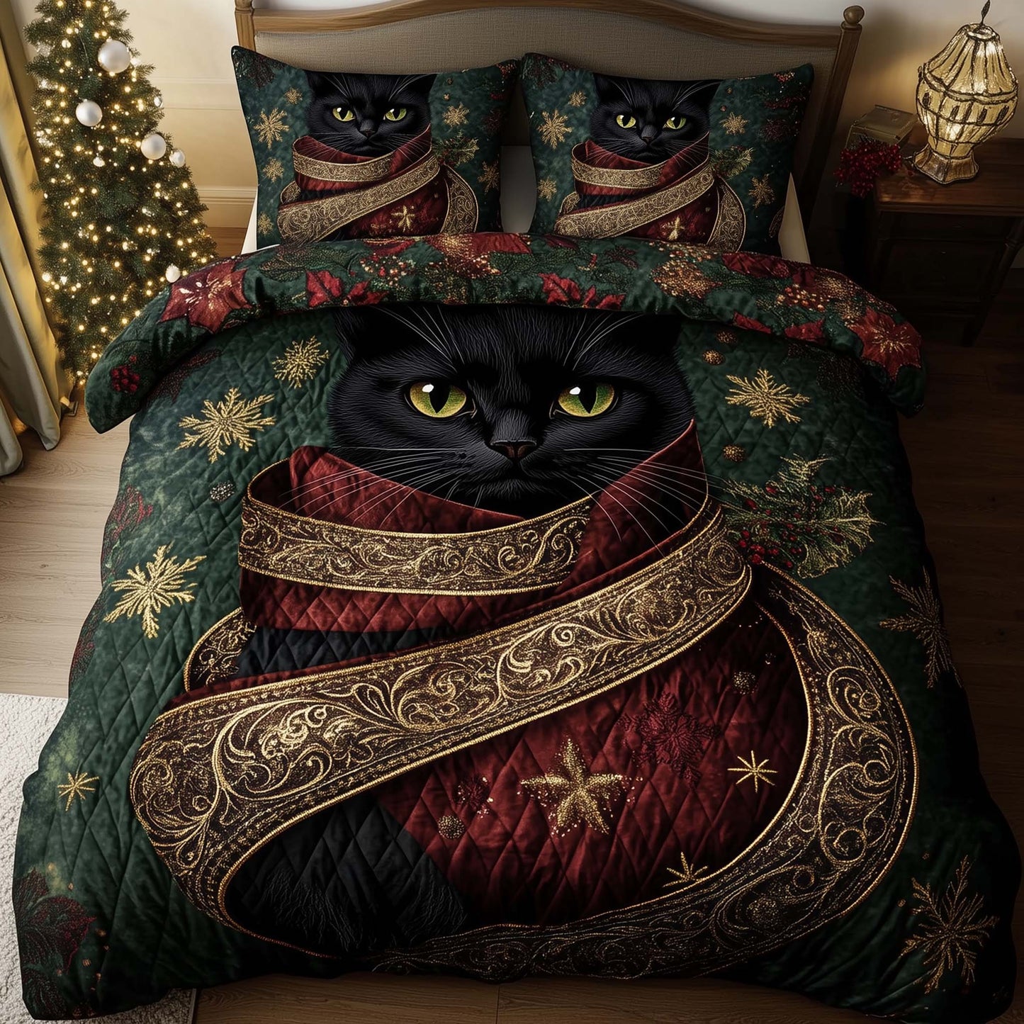 Christmas Cat Charm Duvet Cover Set GFTOHD12415