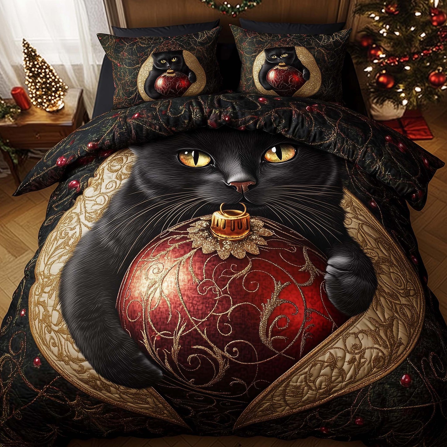 Christmas Cat Charm Duvet Cover Set GFTOHD12422