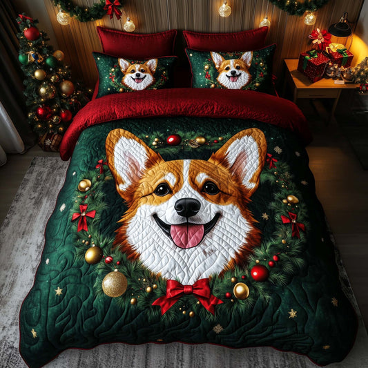 Festive Corgi Duvet Cover Set GFTOHD12439