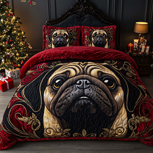 Christmas Pug Charm Duvet Cover Set GFTOHD12443