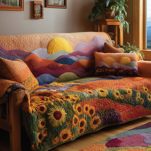 Flower Hill Quilted Sofa Cover GFTOHD12446