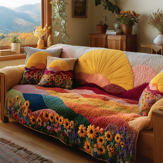 Flower Hill Quilted Sofa Cover GFTOHD12447