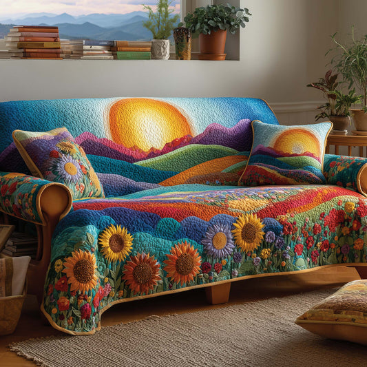 Flower Hill Quilted Sofa Cover GFTOHD12448