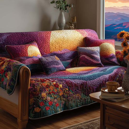 Flower Hill Quilted Sofa Cover GFTOHD12449