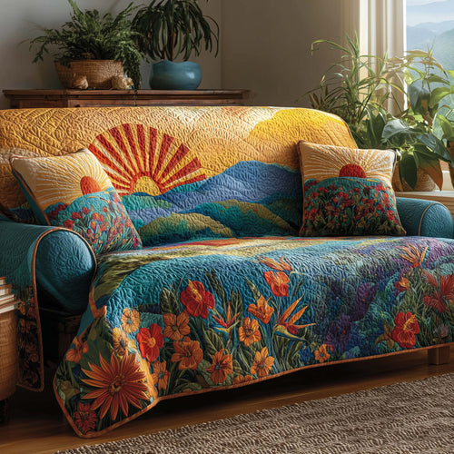 Flower Hill Quilted Sofa Cover GFTOHD12450
