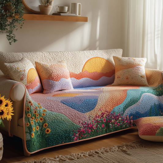 Flower Hill Quilted Sofa Cover GFTOHD12451