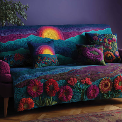 Flower Hill Quilted Sofa Cover GFTOHD12452