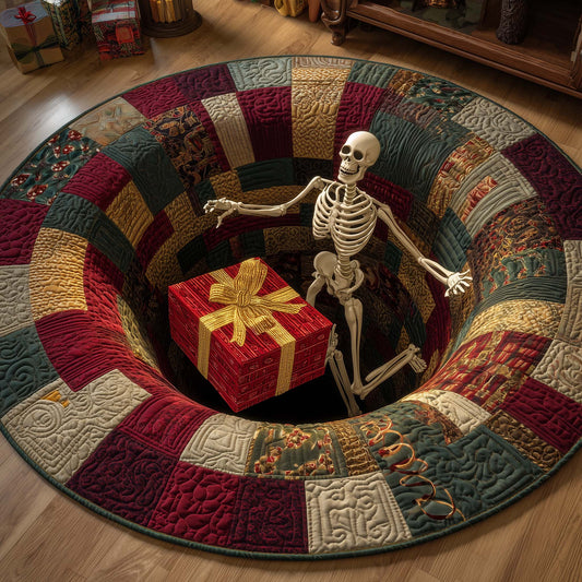 Holiday Skeleton Quilted Round Mat GFTOHD12493