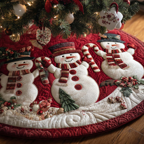 Winter Snowman Delight Quilted Tree Skirt GFTOHD12500