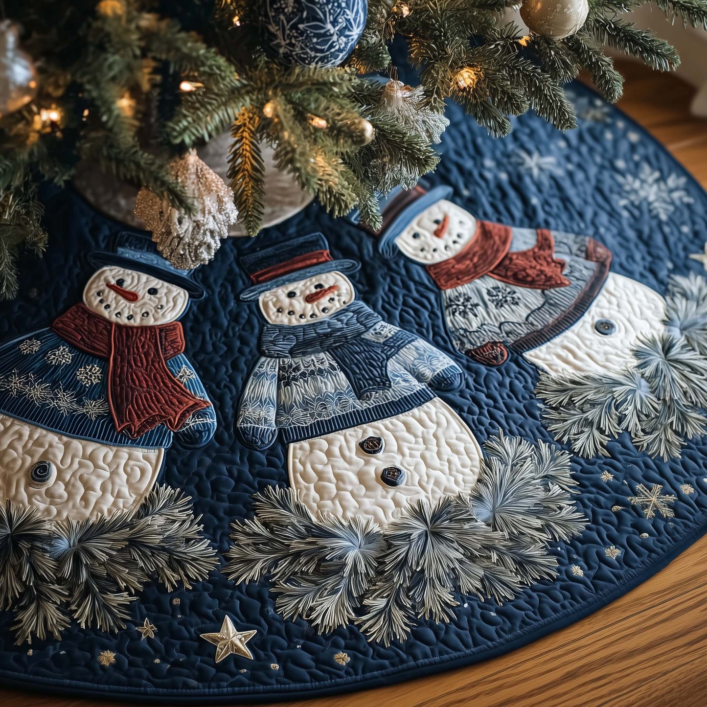 Winter Snowman Delight Quilted Tree Skirt GFTOHD12501