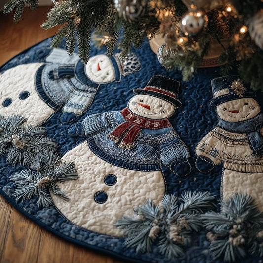 Winter Snowman Delight Quilted Tree Skirt GFTOHD12502