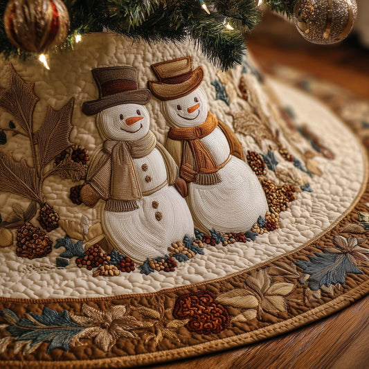 Winter Snowman Delight Quilted Tree Skirt GFTOHD12503
