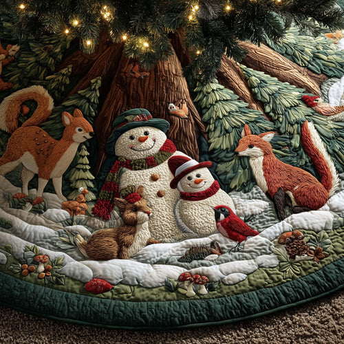 Winter Snowman Delight Quilted Tree Skirt GFTOHD12505