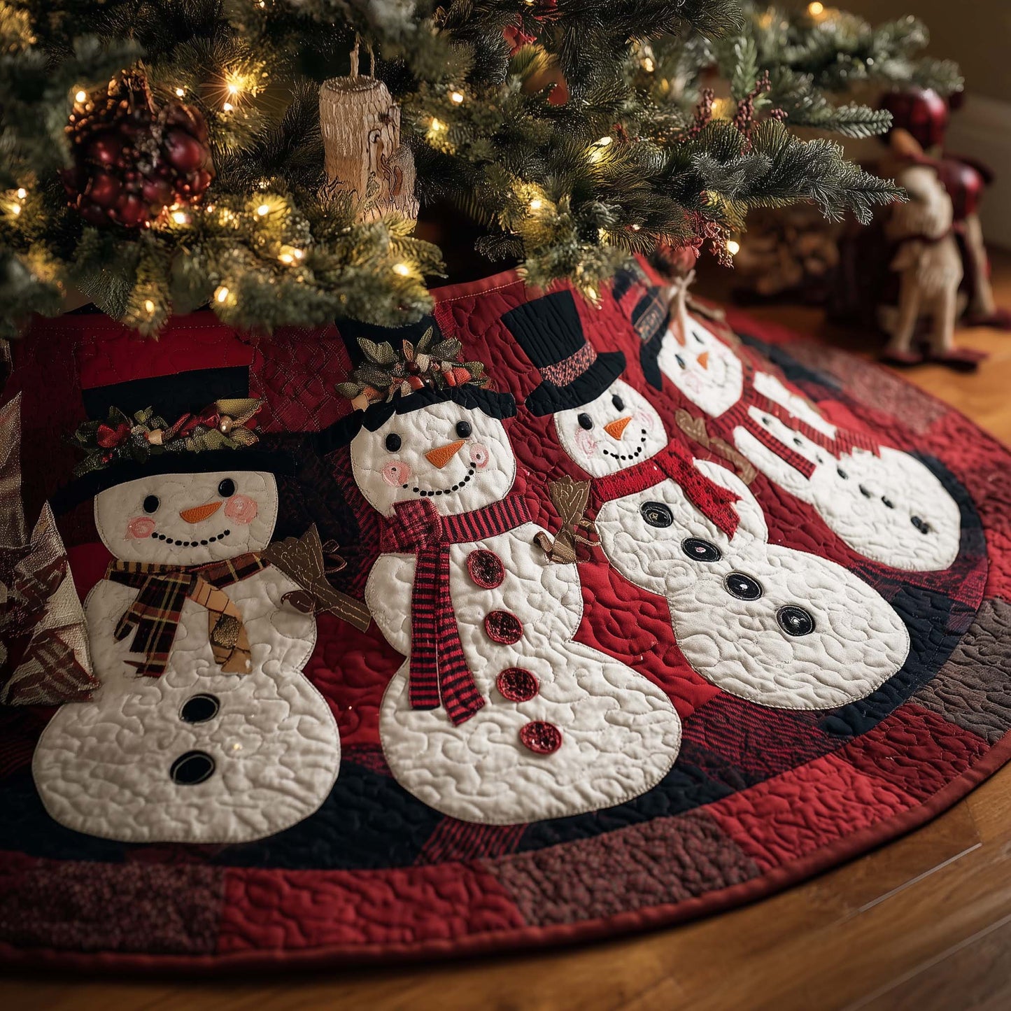 Winter Snowman Delight Quilted Tree Skirt GFTOHD12508