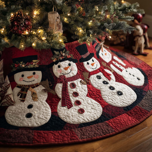 Winter Snowman Delight Quilted Tree Skirt GFTOHD12508