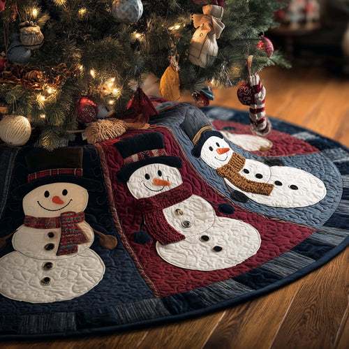 Winter Snowman Delight Quilted Tree Skirt GFTOHD12509