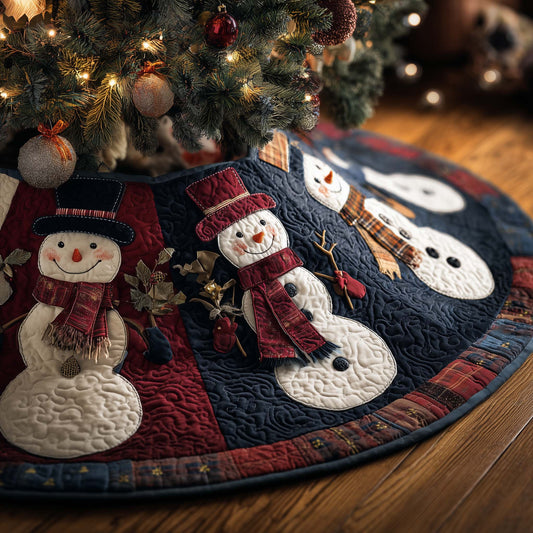Winter Snowman Delight Quilted Tree Skirt GFTOHD12510