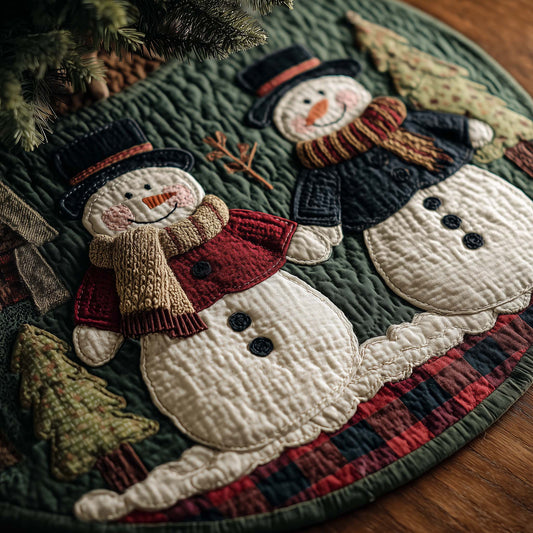 Winter Snowman Delight Quilted Tree Skirt GFTOHD12511