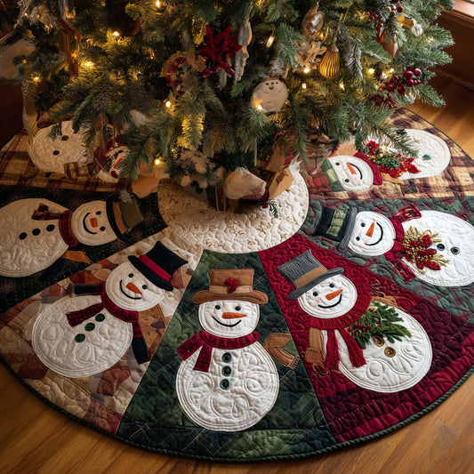Winter Snowman Delight Quilted Tree Skirt GFTOHD12512