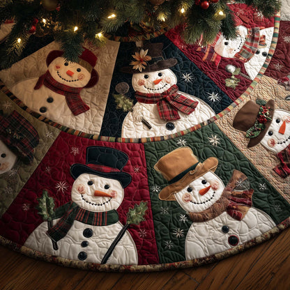 Winter Snowman Delight Quilted Tree Skirt GFTOHD12514