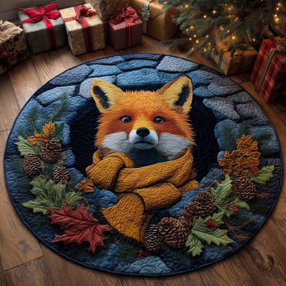 Fox Holiday Delight Quilted Round Mat GFTOHD12520