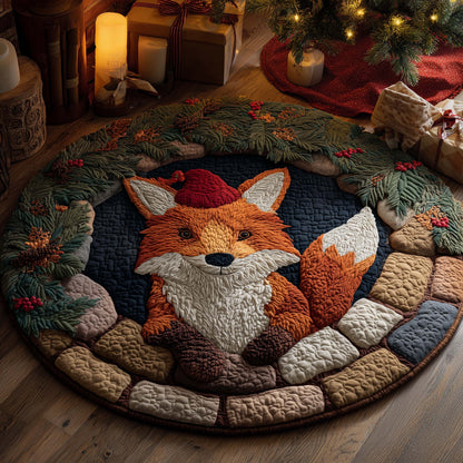 Fox Holiday Delight Quilted Round Mat GFTOHD12521