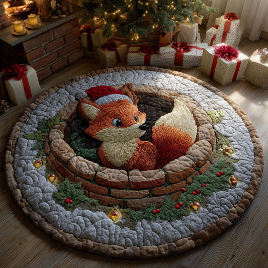 Fox Holiday Delight Quilted Round Mat GFTOHD12522