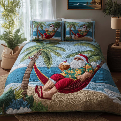 Santa Tropical Vacation Duvet Cover Set GFTOHD12533