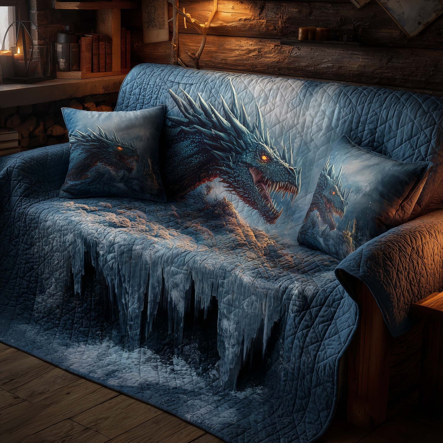 Majestic Dragon Quilted Sofa Cover GFTOHD12540