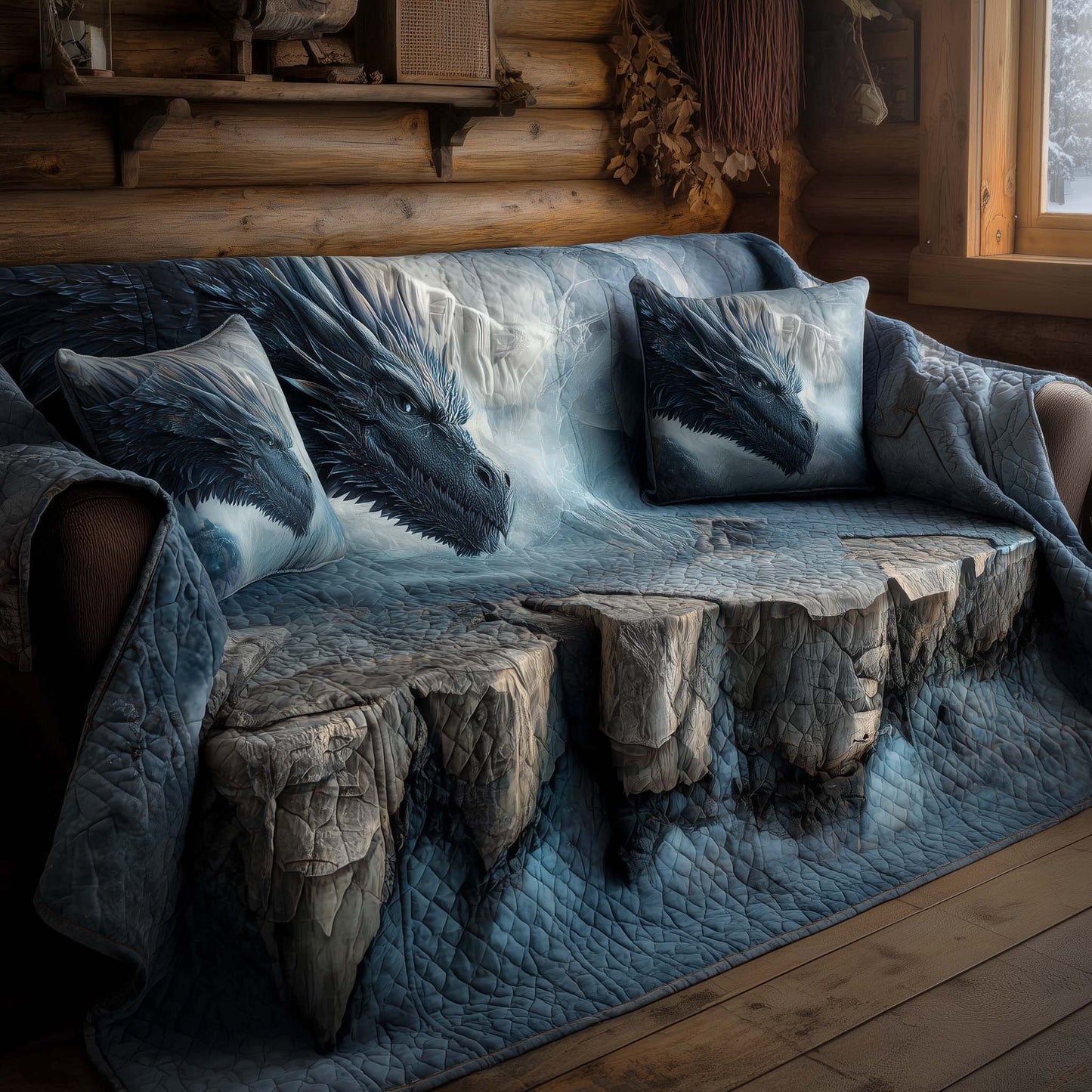 Majestic Dragon Quilted Sofa Cover GFTOHD12541