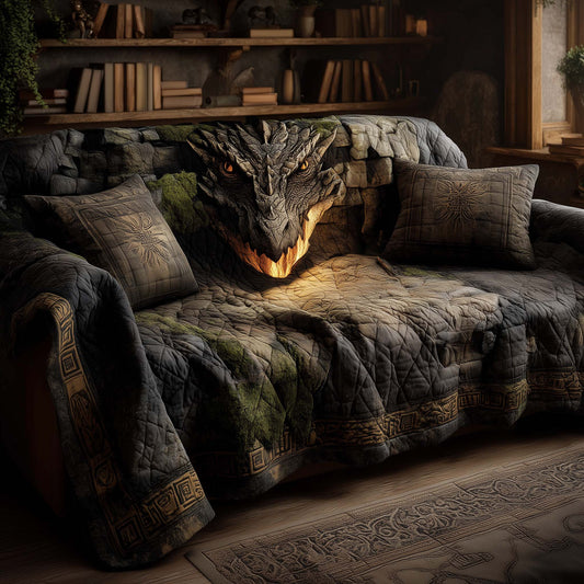 Majestic Dragon Quilted Sofa Cover GFTOHD12542