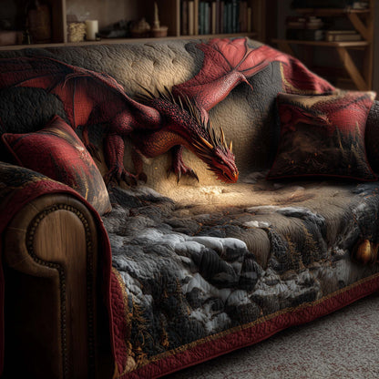 Majestic Dragon Quilted Sofa Cover GFTOHD12548