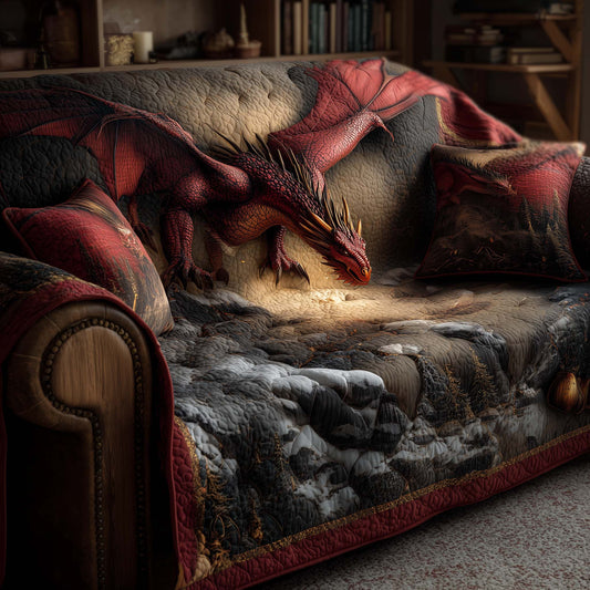 Majestic Dragon Quilted Sofa Cover GFTOHD12548