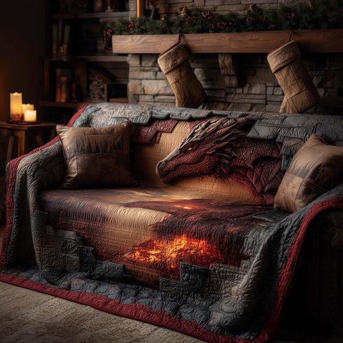 Majestic Dragon Quilted Sofa Cover GFTOHD12552